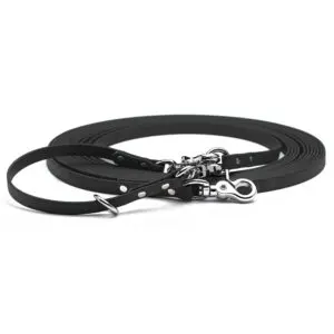 Lesă long-line din biothane Doctor Totolici, culoare Black