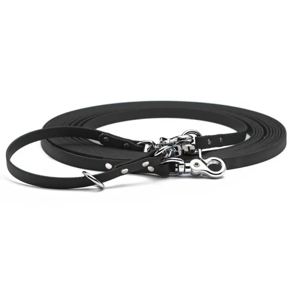 Lesă long-line din biothane Doctor Totolici, culoare Black