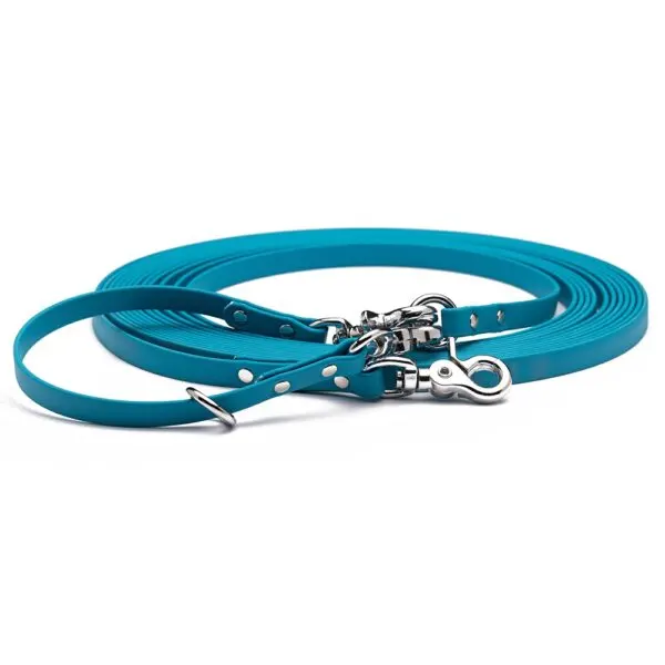 Lesă long-line din biothane Doctor Totolici, culoare Turquoise