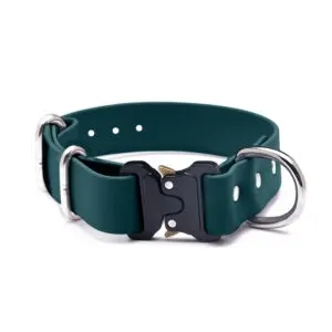 Zgardă Quick Release din Biothane Doctor Totolici, culoare Hunter Green