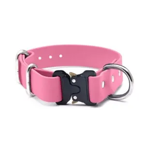 Zgardă Quick Release din Biothane Doctor Totolici, culoare Pastel Pink