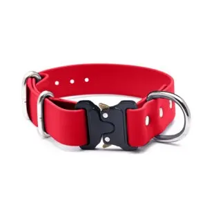 Zgardă Quick Release din Biothane Doctor Totolici, culoare Red