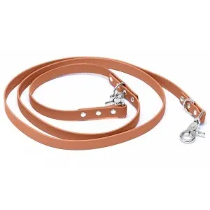 Lesă din Biothane 5-WAYS Doctor Totolici, culoare Caramel