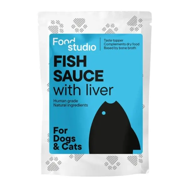 Sos pentru câini și pisici din oase de biban roșu și ficat de păstrăv, Food Studio, 100 ml