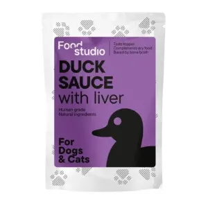 Sos pentru câini și pisici din oase și ficat de rață, Food Studio, 100 ml