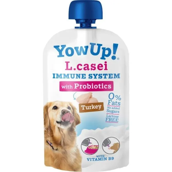 Iaurt pentru câini YowUp L. Casei Sistem Imunitar cu curcan,  0% grăsime, fără lactoză, GMO sau zahăr adăugat, 115g