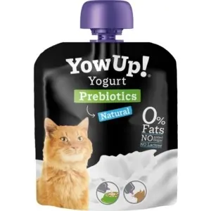 Iaurt pentru pisici YowUp Prebiotics, 0% grăsimi, fără lactoză, GMO sau zahăr adăugat, 85g