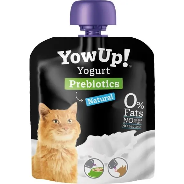 Iaurt pentru pisici YowUp Prebiotics, 0% grăsimi, fără lactoză, GMO sau zahăr adăugat, 85g