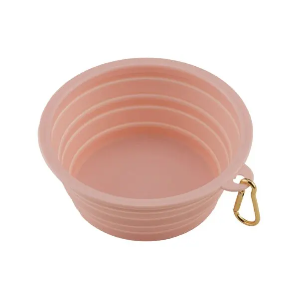 Bol pliabil pentru câine/ pisică Doctor Totolici, Travel Pink