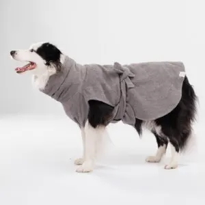 Halat de baie pentru câini Doctor Totolici, 100% bumbac, culoare Grey
