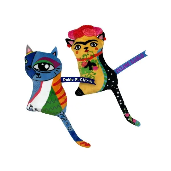 Jucărie senzorială pentru pisici KONG Artz Kahlo / Picasso (2 buc)