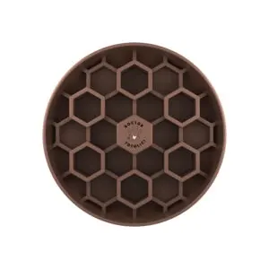 Bol hrănire lentă pentru câini - Slow feeder Honeycomb Doctor Totolici, culoare Cocoa Brown