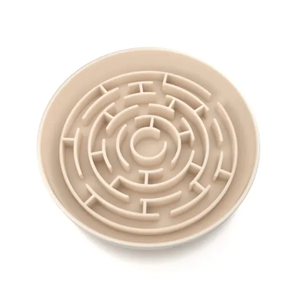 Bol hranire lentă pentru câini – Slow feeder Maze Doctor Totolici, culoare Oat Milk