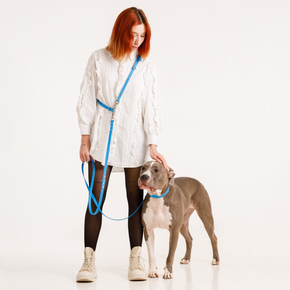 adaptor lesa hands free caini biothane doctor totolici blue