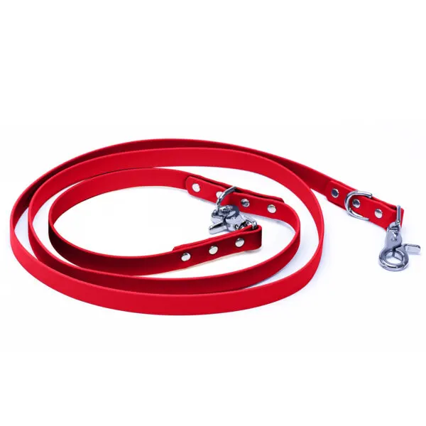 Lesă din Biothane 5-WAYS Doctor Totolici, culoare Red