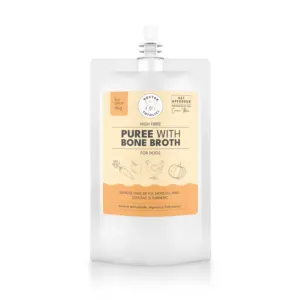 Piure cu supă de oase de pui pentru câini Doctor Totolici, cu dop resigilabil, 150 ml
