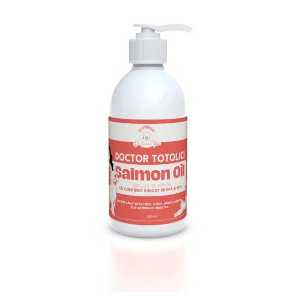 Ulei de somon pentru câini și pisici Doctor Totolici Salmon Oil, 250 ml
