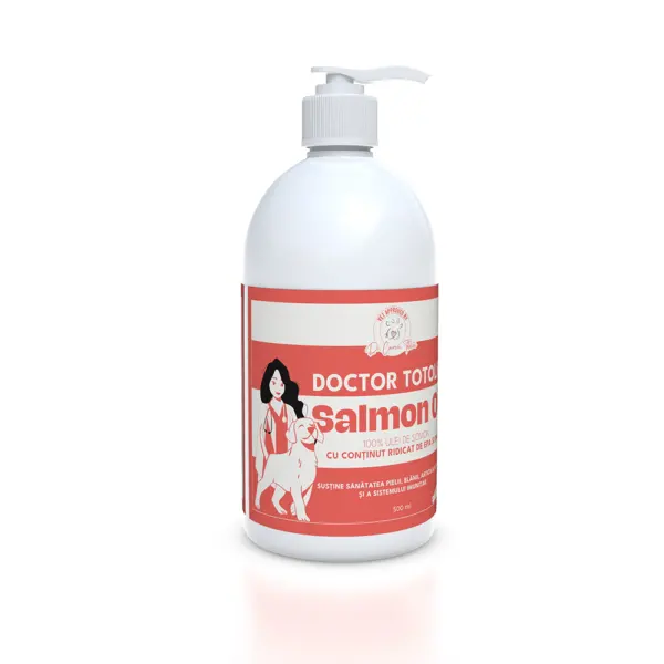 Ulei de somon pentru câini și pisici Doctor Totolici Salmon Oil, 500 ml