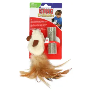 Jucărie senzorială pentru pisici cu reumplere KONG Refillable Feather Mouse
