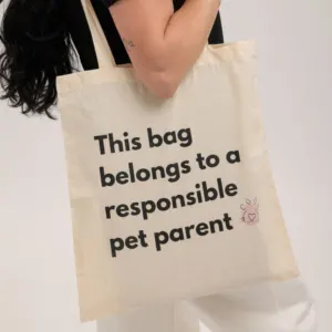 Tote Bag Doctor Totolici® 'responsible pet parent', culoare natur