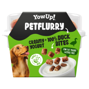 Iaurt pentru câini YowUp PetFlurry cu rață, fără lactoză, GMO sau zahăr adăugat, 125g
