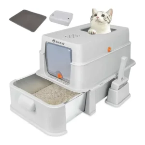 Litieră inox modulară Shaw XL pentru pisici, cu sertar