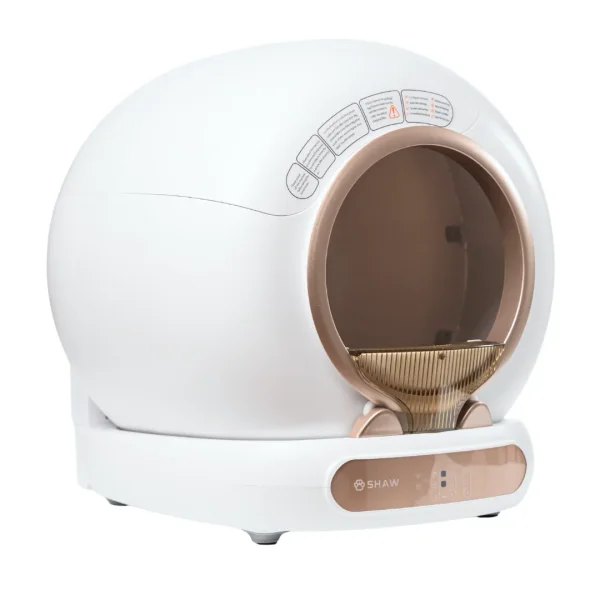Litieră automată pentru pisici Shaw V4, 65L, autocurățare, Wi-Fi, ionizare, recipient 9L