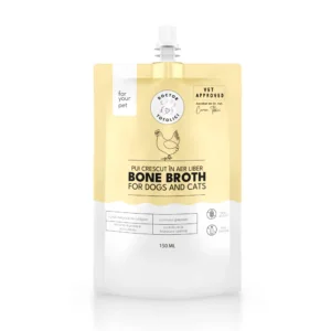 Supă de oase de pui pentru câini și pisici Doctor Totolici®, cu dop resigilabil, 150 ml