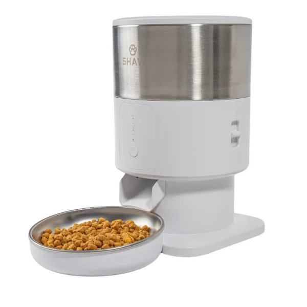 Hrănitor automat smart Shaw PRO V3 Mini compact pentru câini și pisici, 2 L, control din aplicație, culoare alb