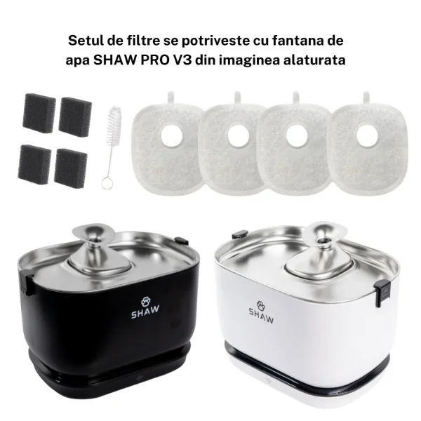 Set filtre de schimb pentru fântâna Shaw PRO V3 – 4 bucăți