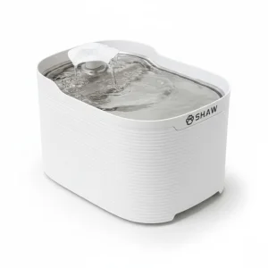 Fântână automată de apă pentru câini și pisici, Shaw Fresh, 2,5 L, tavă din inox și filtrare continuă