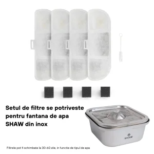 Set 4 filtre de schimb pentru fântâna smart din inox Shaw
