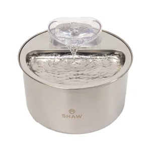 Fântână de apă Shaw din inox pentru câini și pisici, 4 L, sistem de filtrare