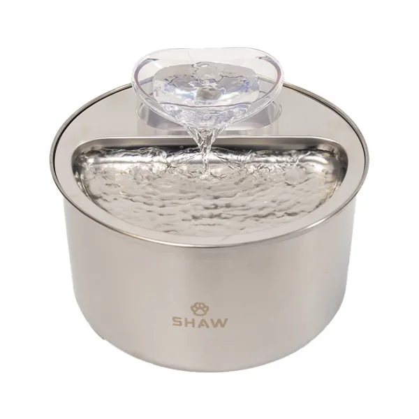 Fântână de apă Shaw din inox pentru câini și pisici, 4 L, sistem de filtrare