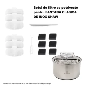 Set 6 filtre de schimb pentru fântâna Shaw din inox